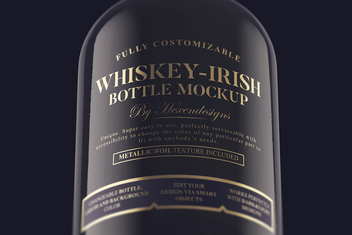 Whiskey-Irish Bottle Mockup, an Advertising Mockup by HexenDesigns (Photo 7 of 12)