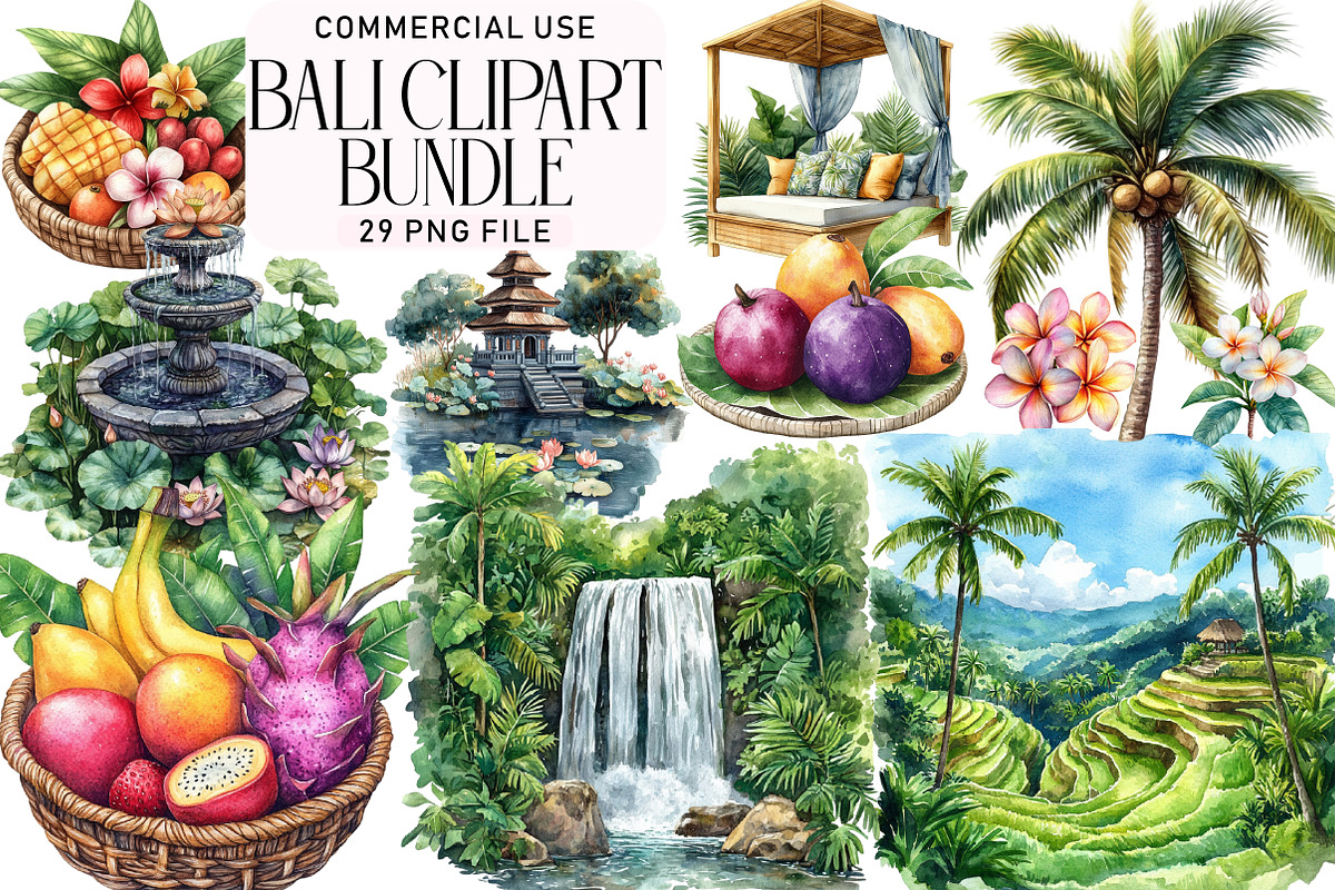 Bali Clipart Bundle, an Illustration by Daily.Designs (Photo 1 of 5)