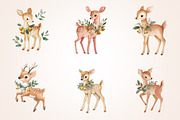 Woodland Deer Clipart, a Seasonal Illustration by Housui Patterns (Thumbnail 5 of 13)