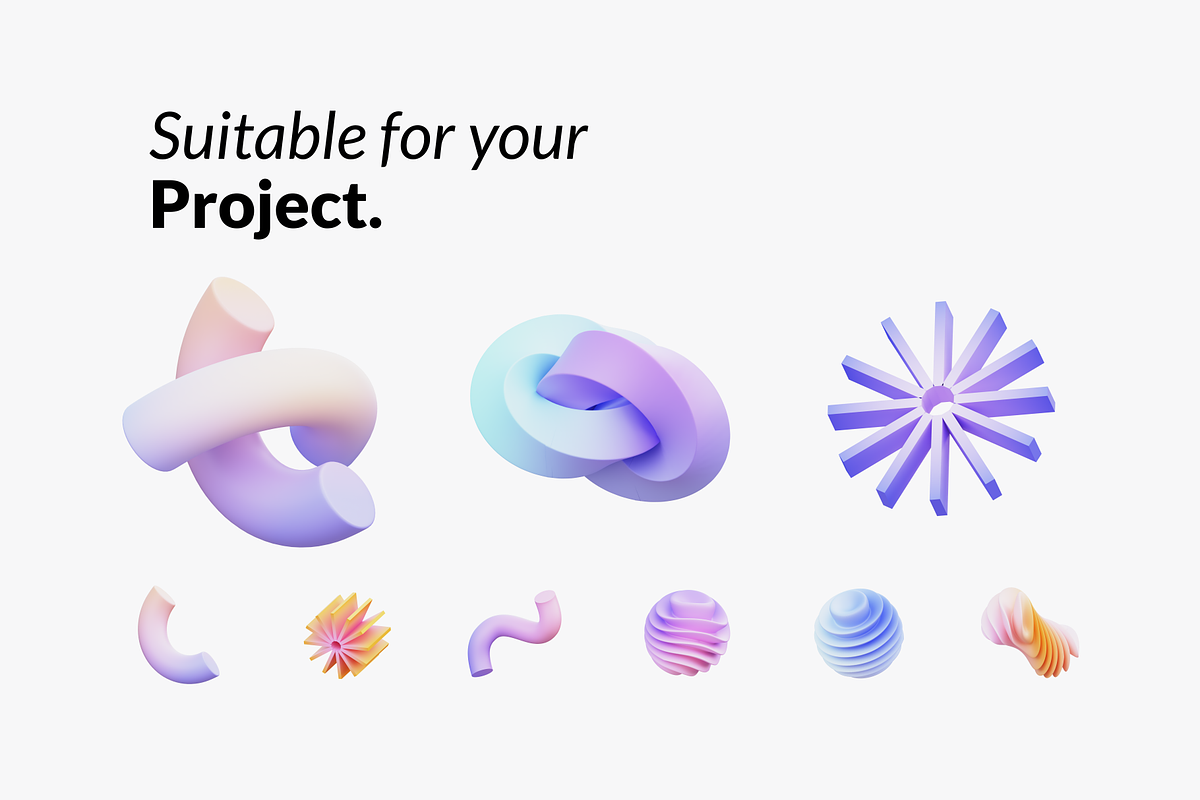 3D Gradient Abstract Shape, an Object 3D Model by nixxdesign (Photo 3 of 5)