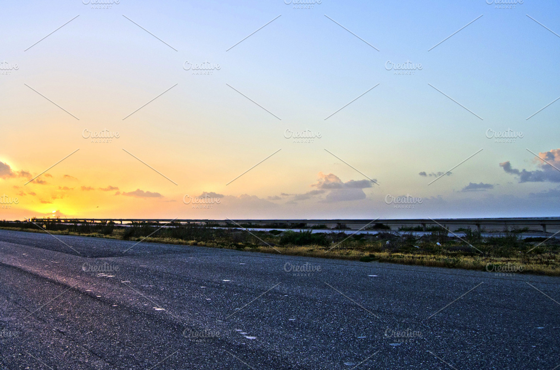Sunset On The Road Hdr