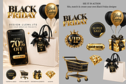 Black Friday 3D PNG Elements, an Object Illustration by MarisoArt (Thumbnail 2 of 6)