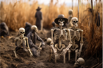 Ominous Skeletons cemetery risen, an Abstract Photo by Ylivdesign