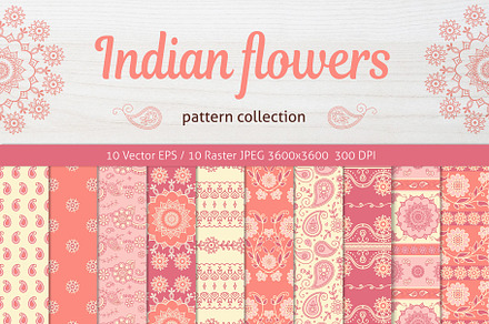 Indian Flowers Pattern Collection