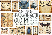 Halloween Goth Old Paper Clipart, an Illustration by Sublimation Artist (Thumbnail 1 of 6)
