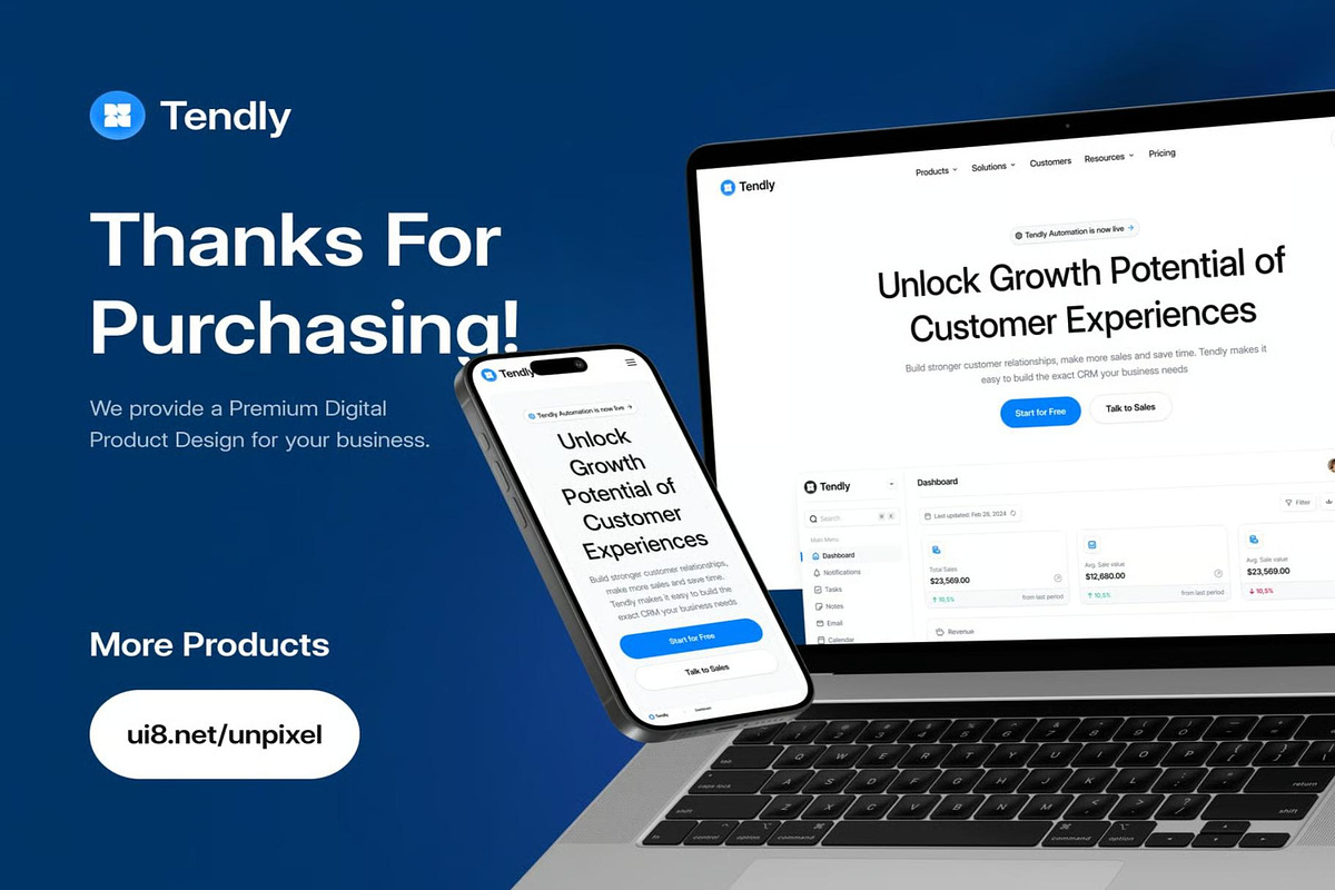 Tendly CRM - Website Template UI Kit, an UI Kit Template by Lumina_ui_ux202 (Photo 8 of 8)