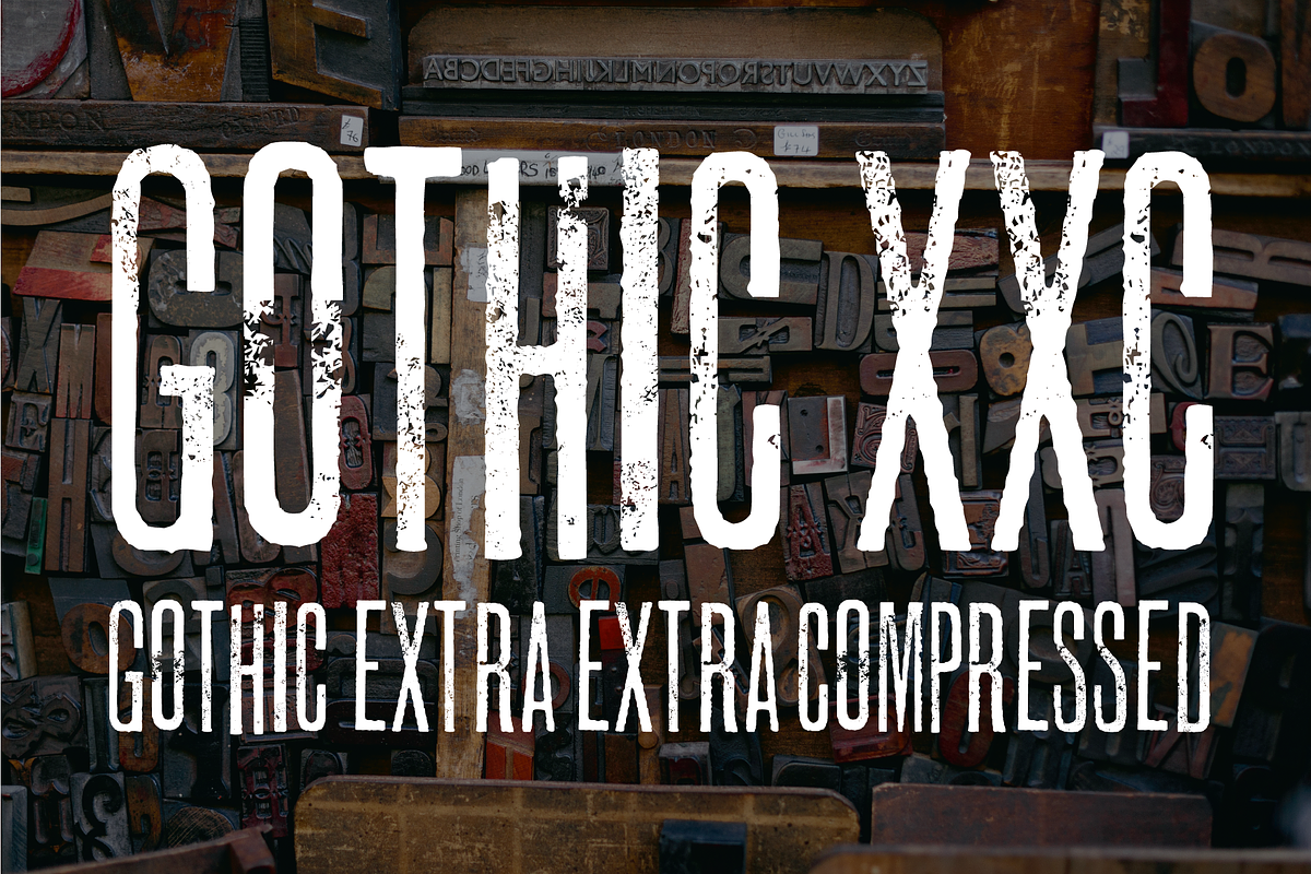 Gothic Extra Extra Compressed, a Sans Serif Font by Doug Best Foundry (Photo 1 of 4)
