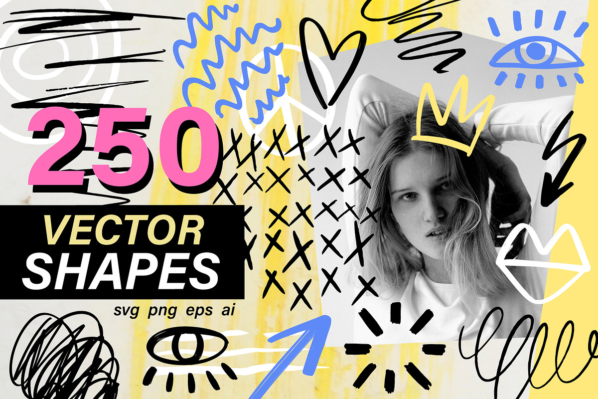 250 Scribble Doodle Shapes Atelier, an Object Illustration by Katrinelly (Photo 1 of 12)