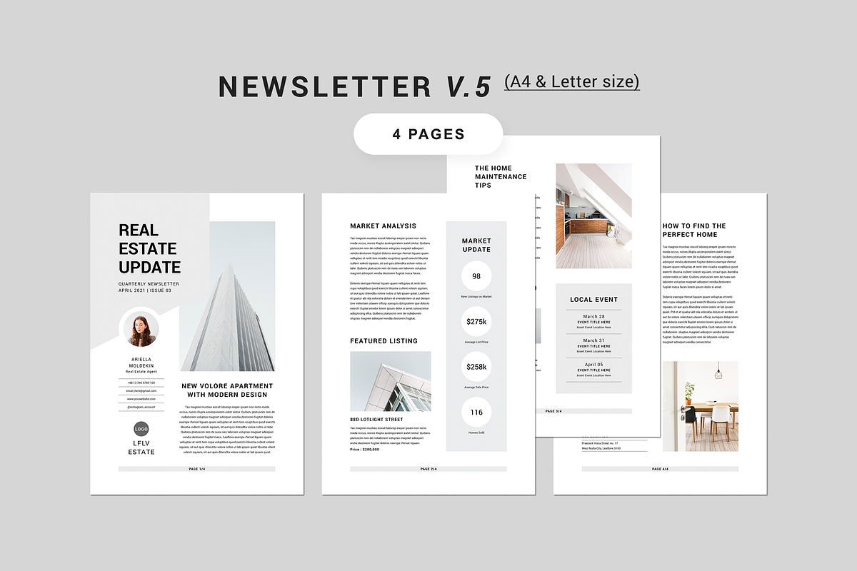 Newsletter Bundle | MS Word & Indd, a Magazine Template by Leaflove (Photo 6 of 10)