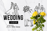 100 Wedding Icons Set - Expanded, an Outline Icon by Hatch Design Workshop (Thumbnail 1 of 15)