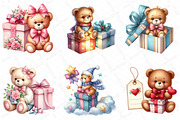 Teddy Bear with Gift Box Clipart, an Illustration by DreamPrint404 (Thumbnail 4 of 4)