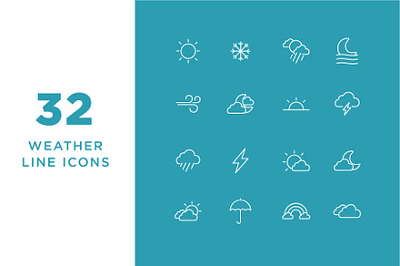 Weather Icons and Font, an Outline Icon by Cassandra Cappello