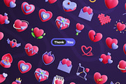 Hearts 3D Icons, an Object 3D Model by Rakata Studio (Thumbnail 6 of 7)