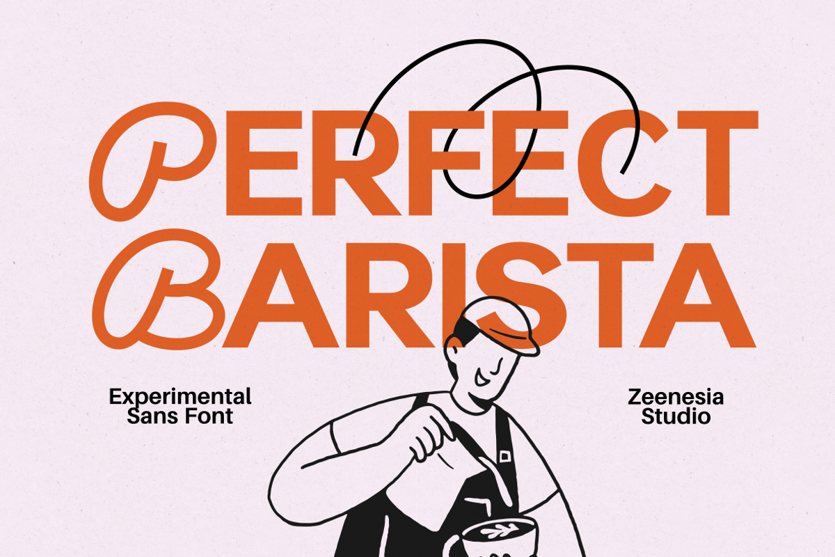 Perfect Barista, a Sans Serif Font by zeenesia (Photo 1 of 16)