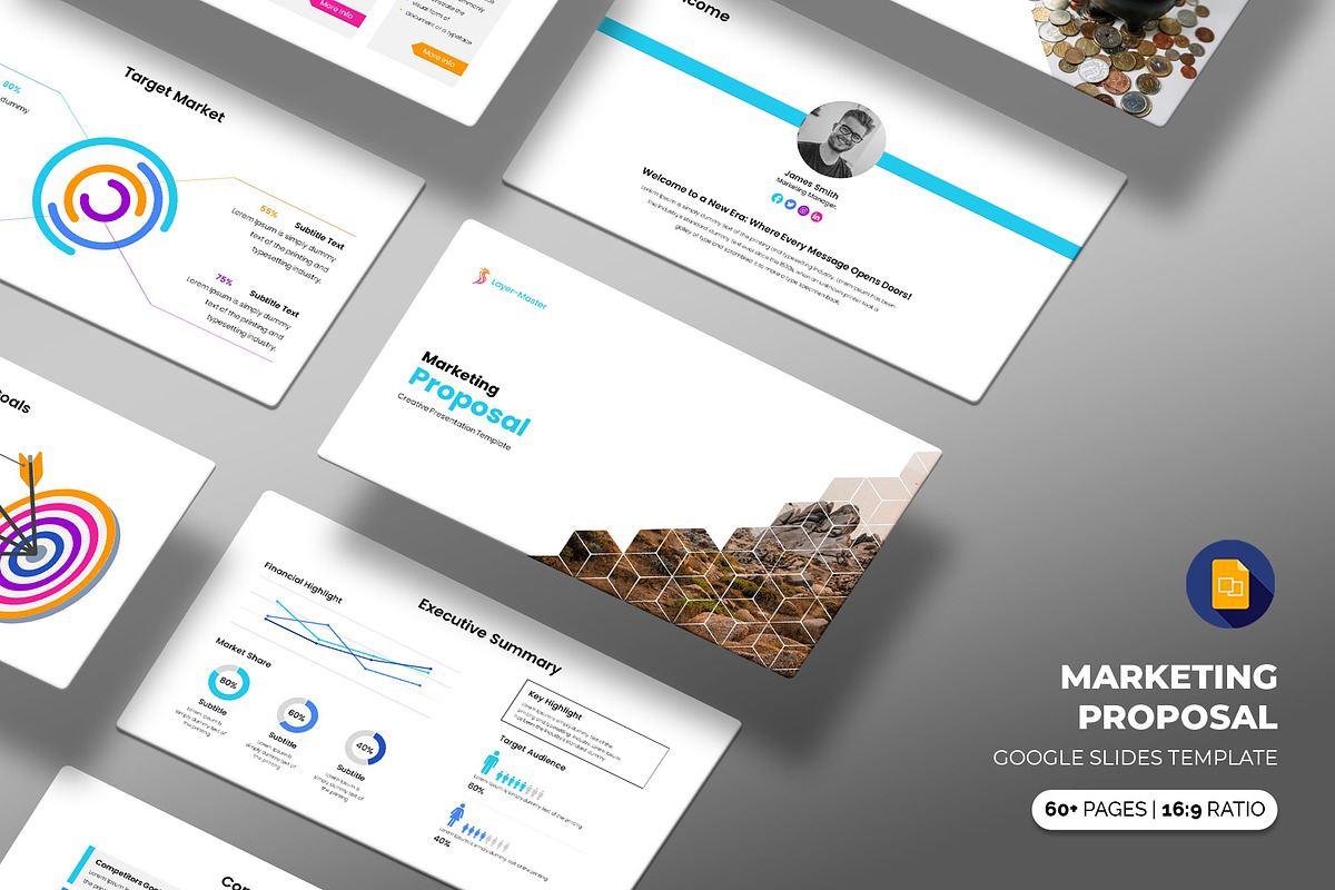 Marketing Proposal Google Slides, a Presentation Template by White Graphic (Photo 1 of 7)