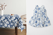 Blue on white floral patterns, a Pattern Graphic by Ninterints (Thumbnail 12 of 18)