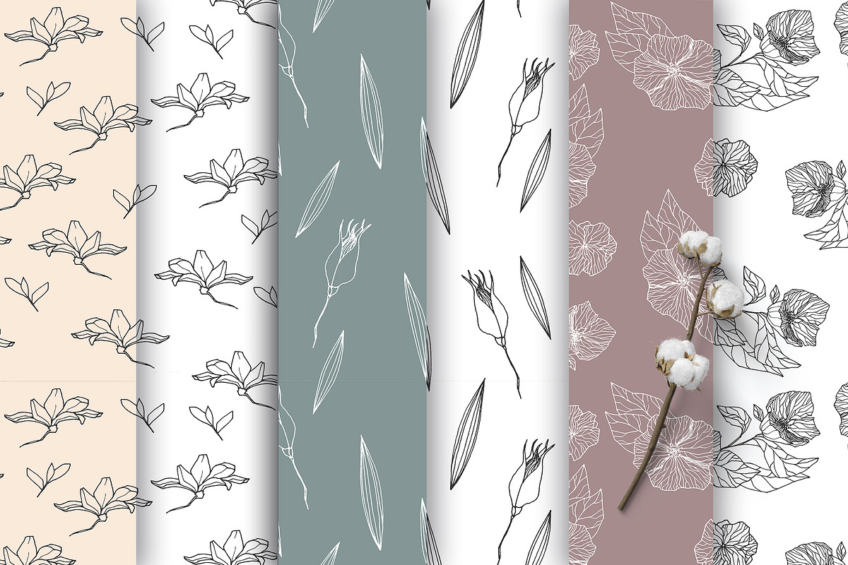 Wild flower patterns VOL 2, a Pattern Graphic by CARROTDESIGN (Photo 5 of 5)