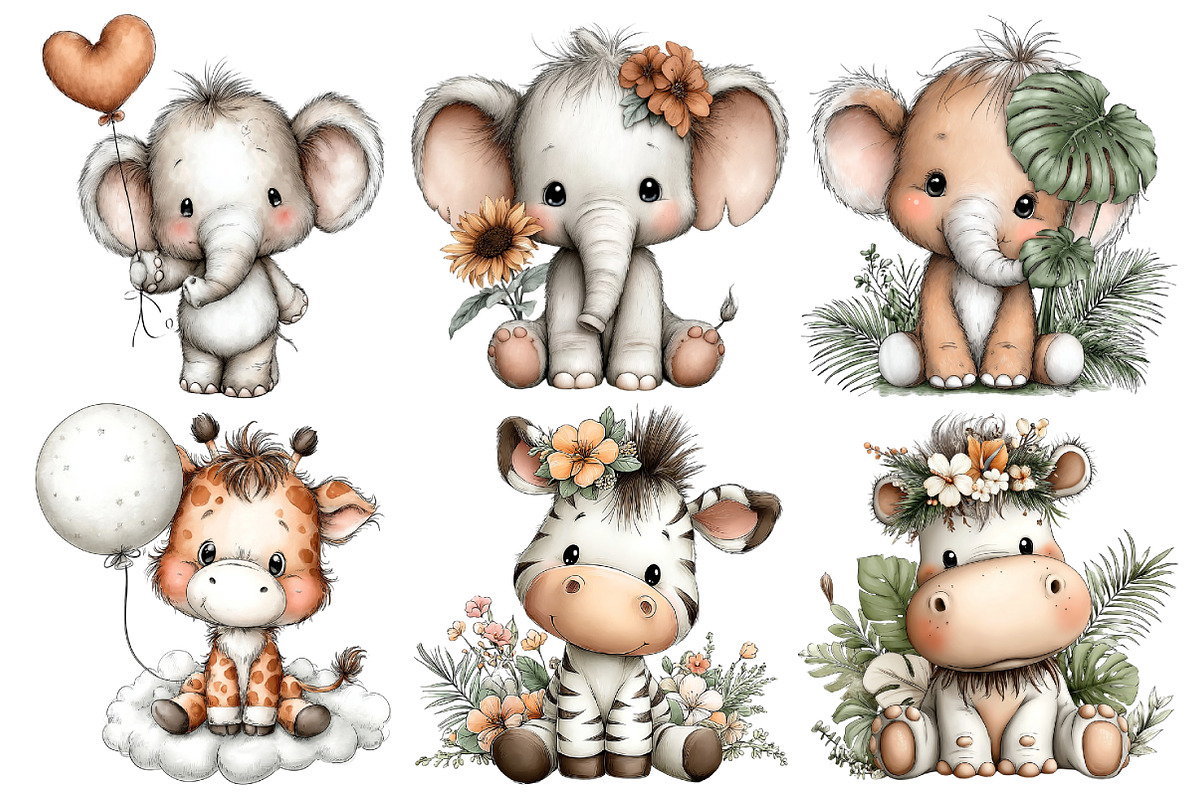 Safari Animals Clipart, an Illustration by Pixels.Craft (Photo 5 of 6)