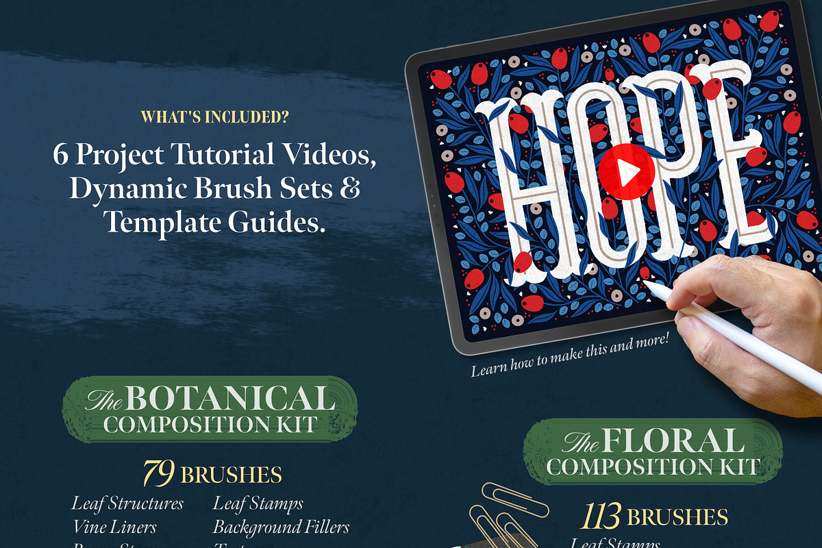 The Mega Floral Composition Kit, a Brush Add-On by Nico-Ng (Photo 3 of 46)