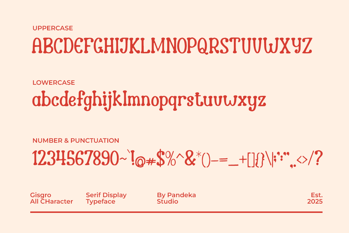 Gisgro - Playful Serif Display, a Serif Font by Pandeka Studio (Photo 9 of 9)