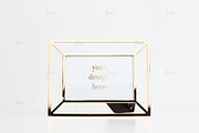 Golden frame photo-based mockup, a Print Template by JustLikeMyDesktop (Thumbnail 1 of 2)