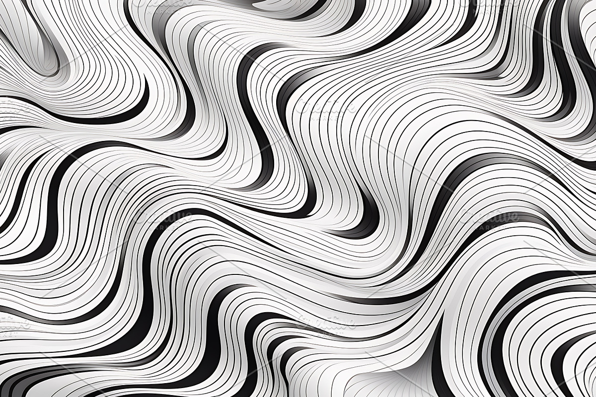 Black and white trippy wave patterns, a Pattern Graphic by Shahjahangdb1 (Photo 6 of 7)