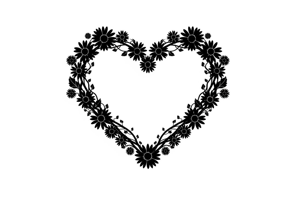 Floral Heart Frame Silhouette Pack, an Illustration by Artivon (Photo 4 of 49)