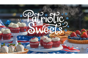 Assortment of patriotic desserts, an Illustration by tilialucida