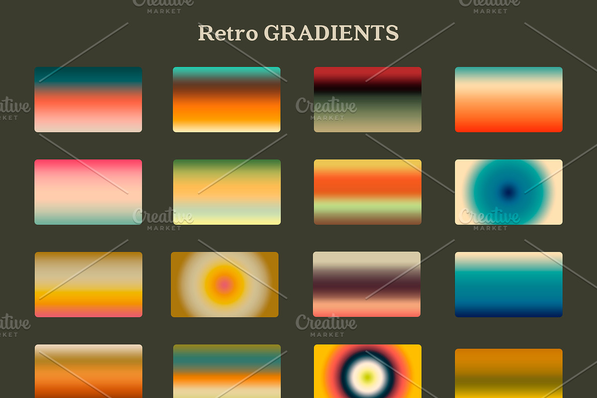 RETRO SET Effects Brushes Gradients, a Brush Add-On by Alexiva (Photo 2 of 10)