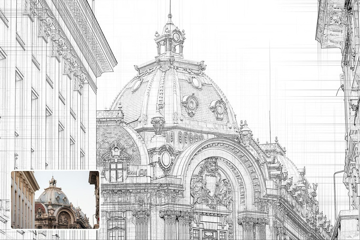 Architecture Sketch Effect, an Action Add-On by Hubzway (Photo 2 of 4)