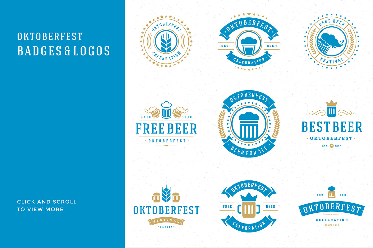 Oktoberfest vintage badges & labels, a Branding & Logo Template by Vasya Kobelev (Photo 20 of 25)