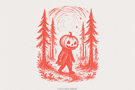 Pumpkin Head PNG, Halloween Digital