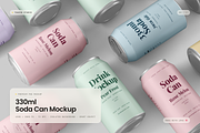 330ml Soda Can Mockup, a Packaging Mockup by Toasin Studio (Thumbnail 1 of 7)