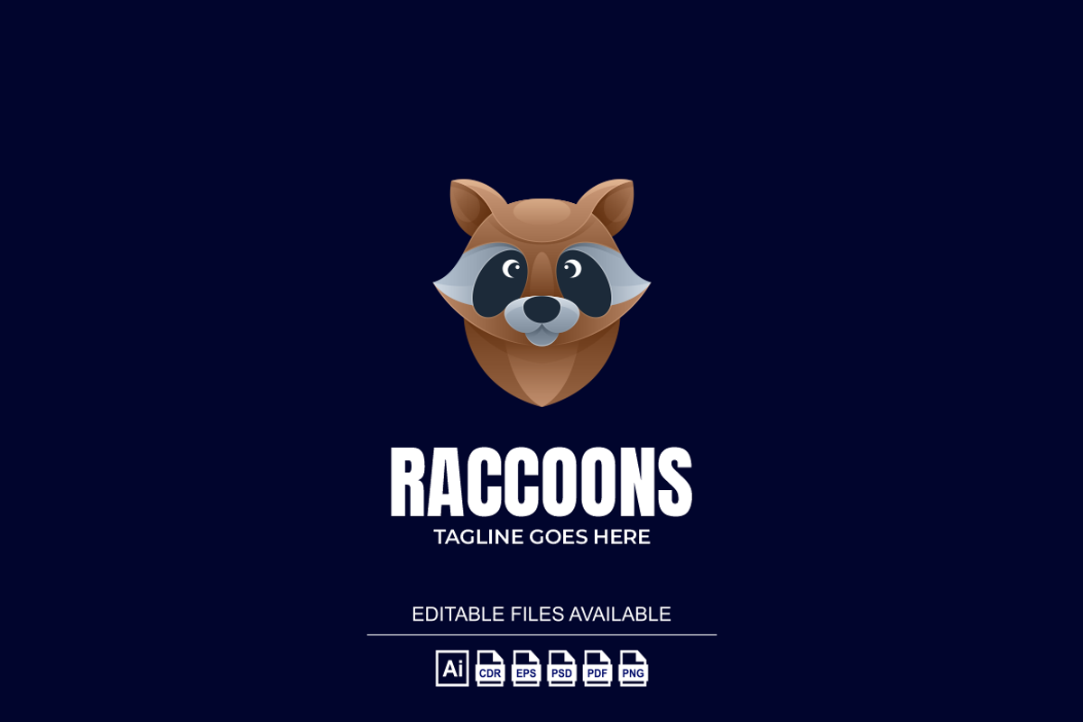 Raccoons Simple Mascot Logo, a Branding & Logo Template by Ibnipro1