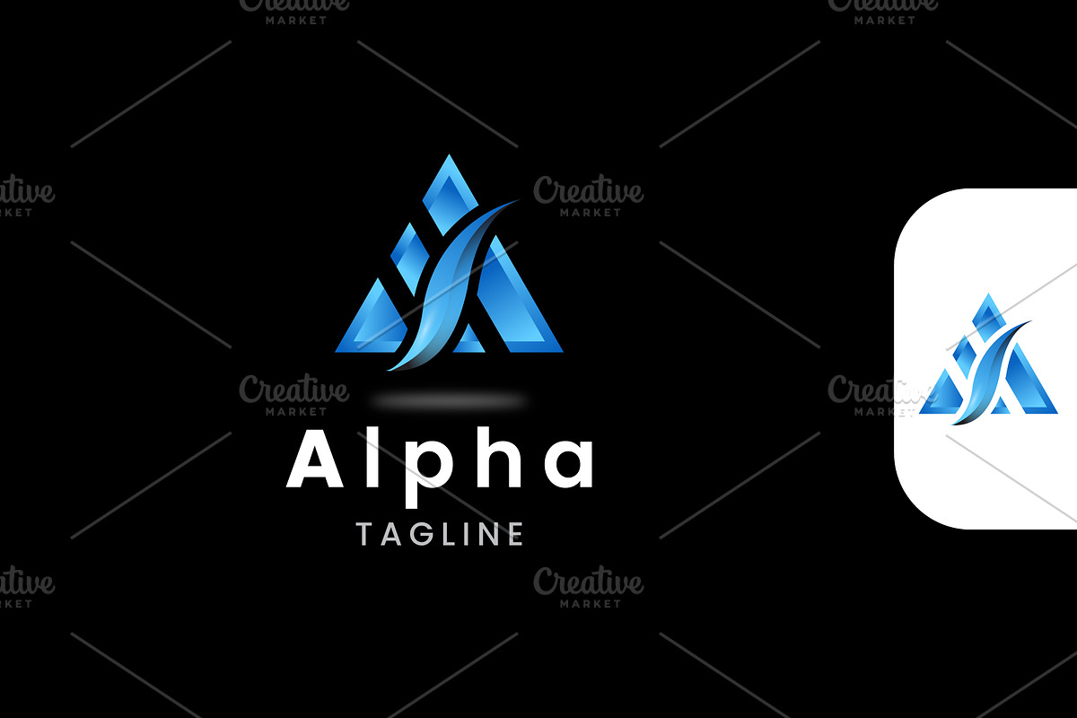 Alpha Modern Abstract Letter A Logo, a Branding & Logo Template by MadeByShahbaz (Photo 2 of 5)