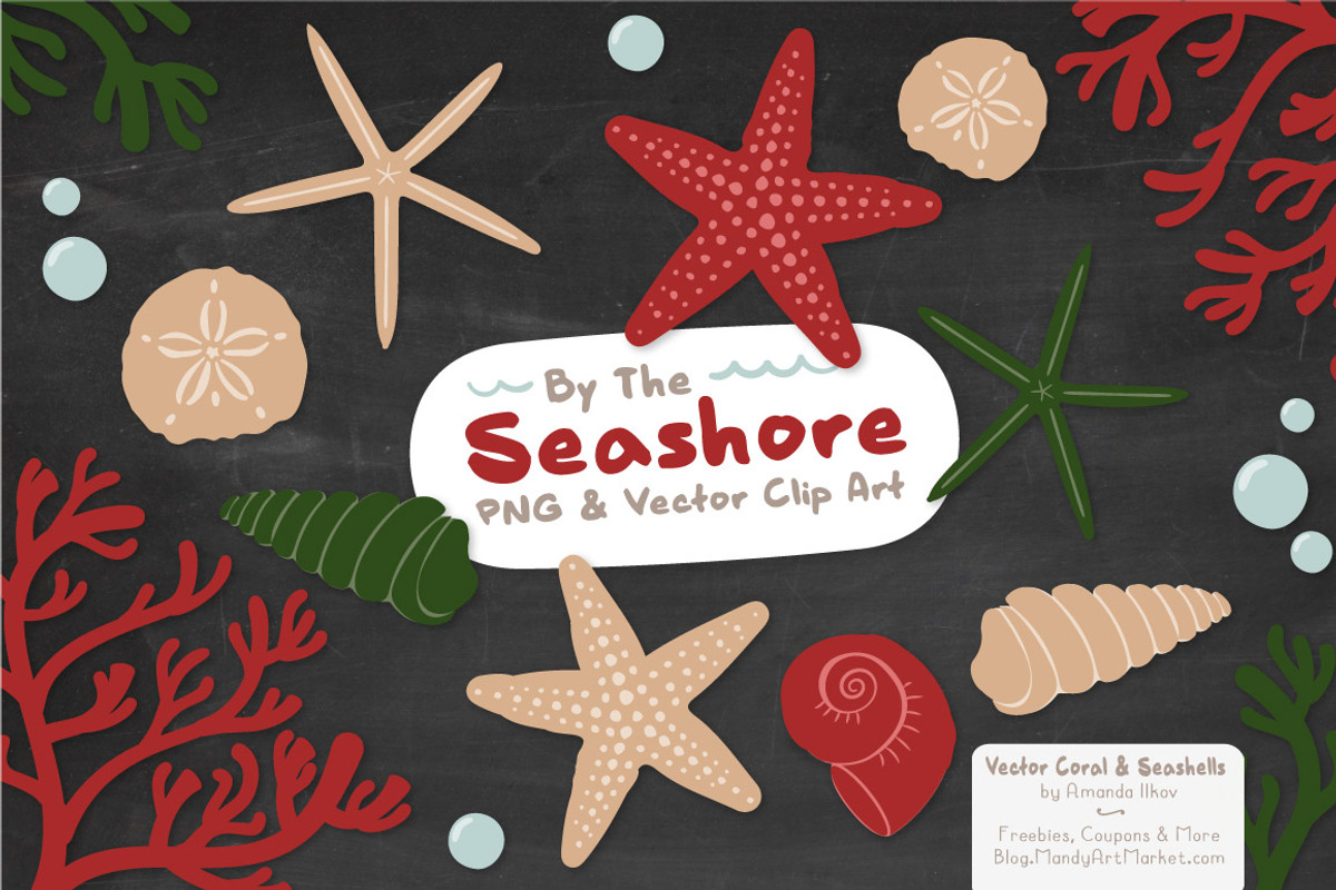 Christmas Vector Seashells, an Illustration by Amanda Ilkov (Photo 3 of 5)