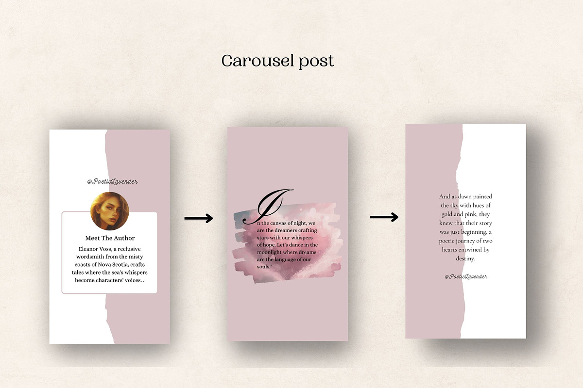 Lavender Author Instagram Template, a Social Media Template by Little Creative Scribbles (Photo 5 of 10)