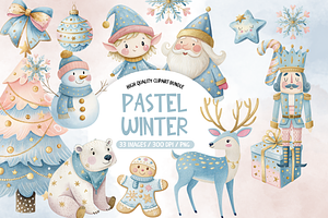 Pastel Winter Magic Clipart Set, an Illustration by TatiMockup