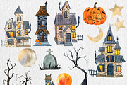 Watercolor Halloween House, PNG, a Decorative Illustration by PatternPalette (Thumbnail 2 of 3)