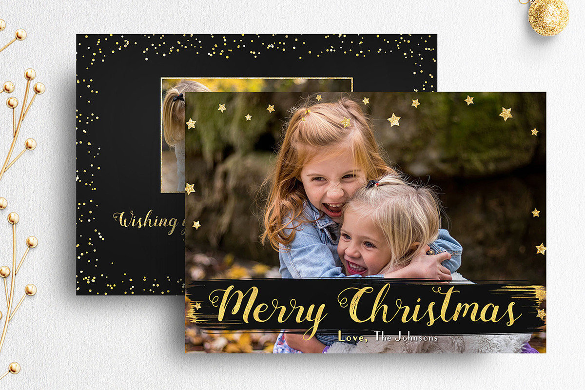 Christmas Card Template Photoshop, a Card Template by Nifty Template Studio (Photo 3 of 13)