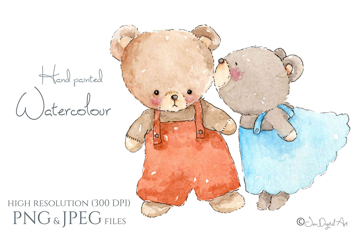 Cute Watercolour Bears, an Animal Illustration by Jen Digital Art (Photo 4 of 4)