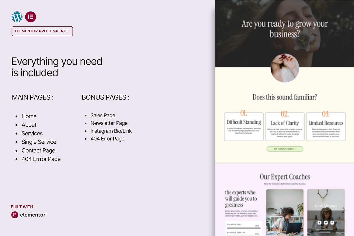 Business Coach WordPress Template, a WordPress Template by Web Template Market (Photo 2 of 9)