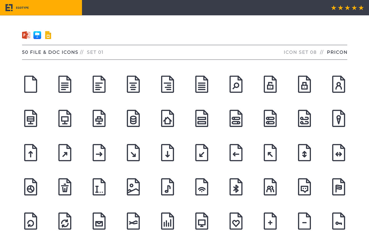 Pricon - Files and Docs Icon Set 01, a Presentation Template by Egotype (Photo 2 of 7)