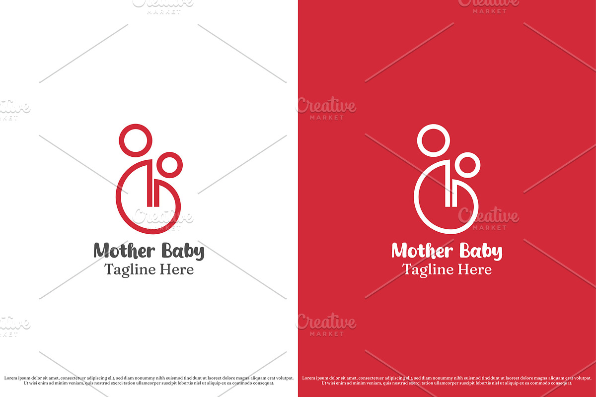 Mother Baby Abstract Logo Design, a Branding & Logo Template by Morvana Crew