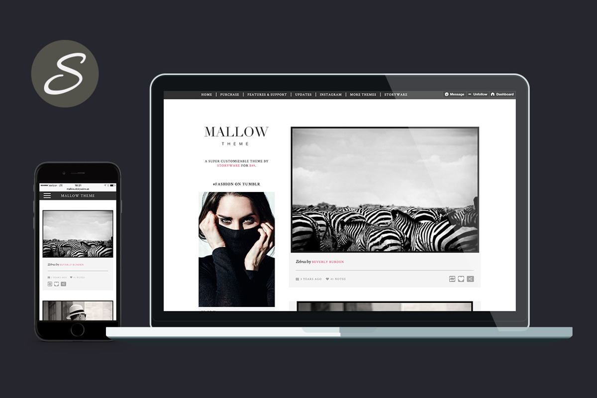 Mallow Tumblr Theme, a Websites & App Template by Storyware (Photo 1 of 2)