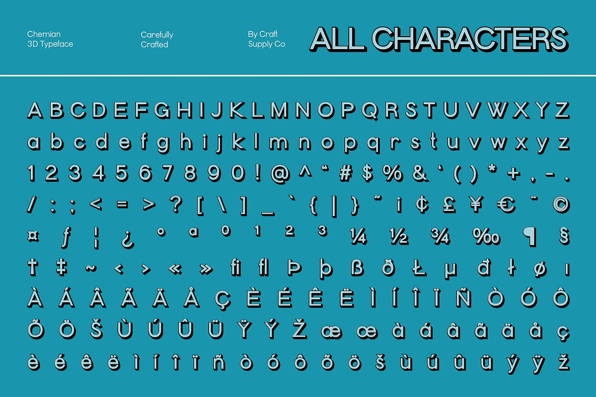 Chemian 3D, a Sans Serif Font by Craft Supply Co. (Photo 8 of 8)
