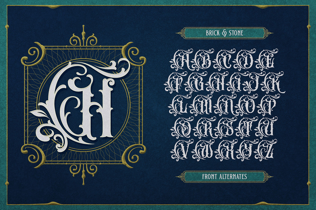 Brick Stone Victorian Typeface, a Blackletter Font by alit design (Photo 6 of 23)