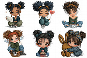 Valentine Holiday Black Girl Clipart, an Illustration by Daily.Designs (Thumbnail 8 of 8)