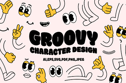 Retro Mascot Parts. Character Maker, a Decorative Illustration by Mark Skitsky