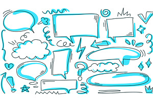 Hand drawn set of notes, arrows, an Illustration by Tati_Kli